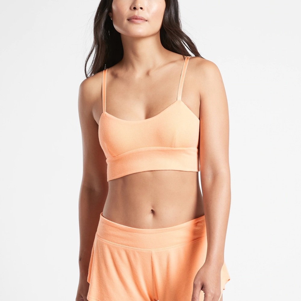 Athleta - NWT Size M - Well Rested Ribbed Sleep Bra - Sherbert Orange 🍊